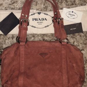 PRADA suede purse
